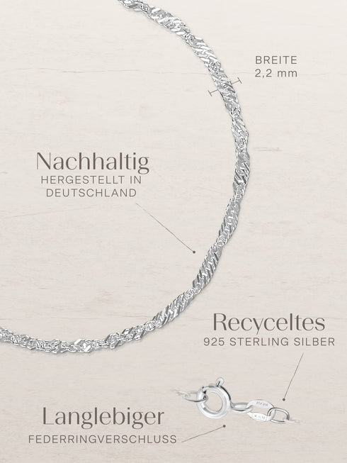 Armband Singapurkette SINGAPORE Elegant Silber