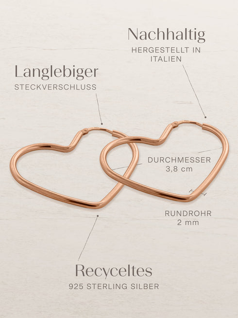 Creolen HEART Roségold Vergoldet