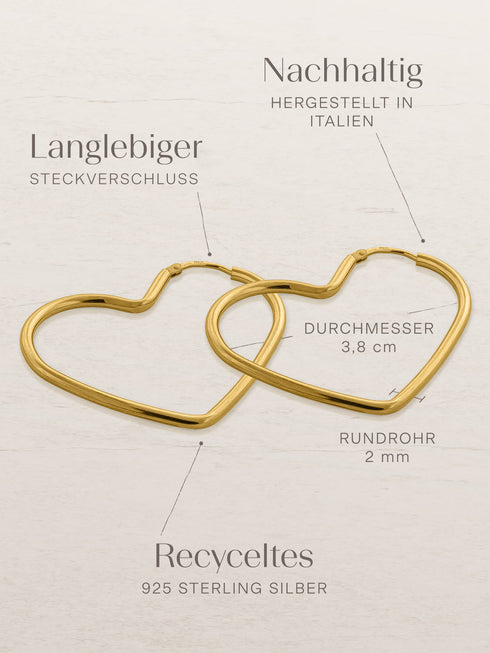 Creolen HEART Vergoldet