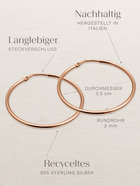 Kreis Creolen HOOP Klassisch Roségold Vergoldet