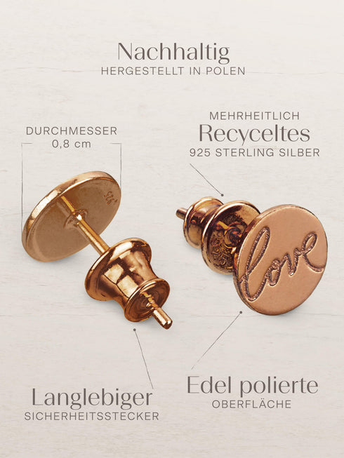 Ohrringe LOVE Roségold Vergoldet