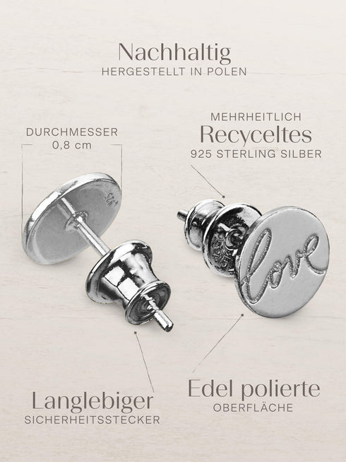 Ohrringe LOVE Silber Rhodiniert