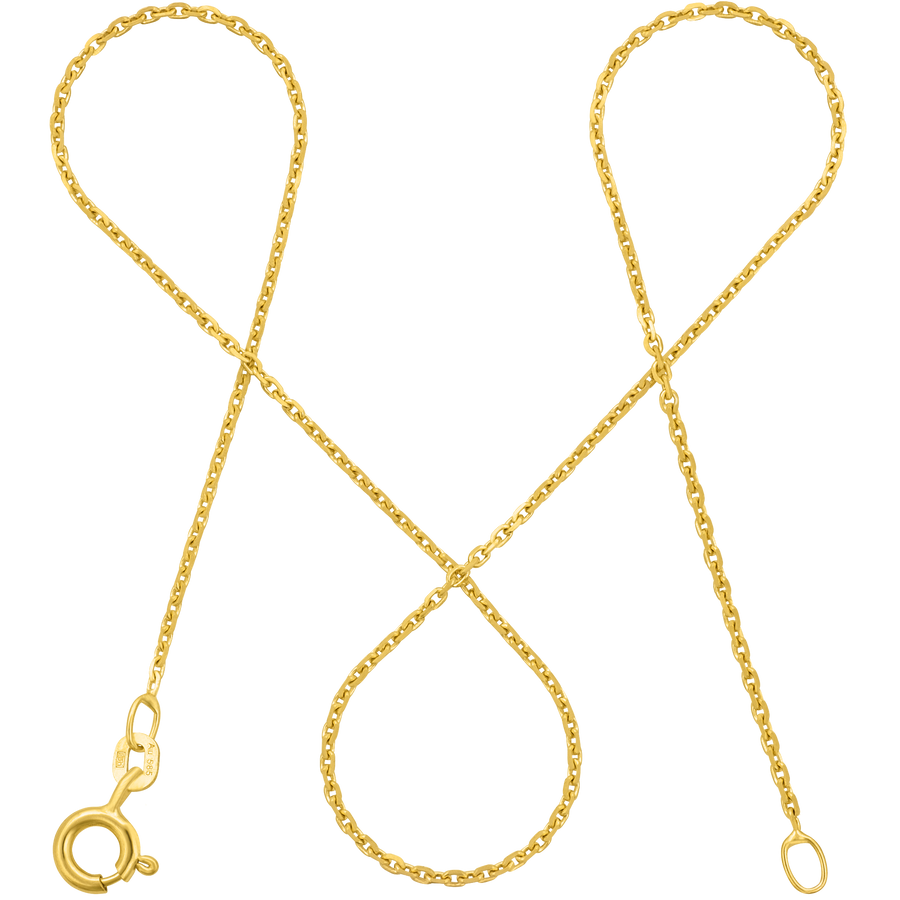 Ankerkette DELICATE Dünn 14k Echtgold Diamantiert
