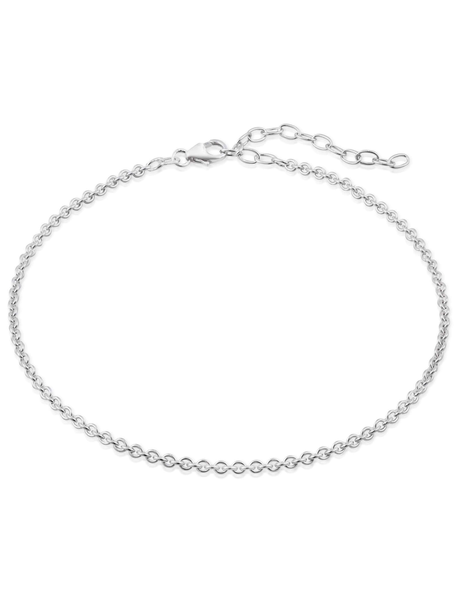 NKlaus Fußkette Aus 925 Sterling Silber – 26 Cm Figaro-Ankerkette, Rund, 2,28 Mm Breit, Für Damen